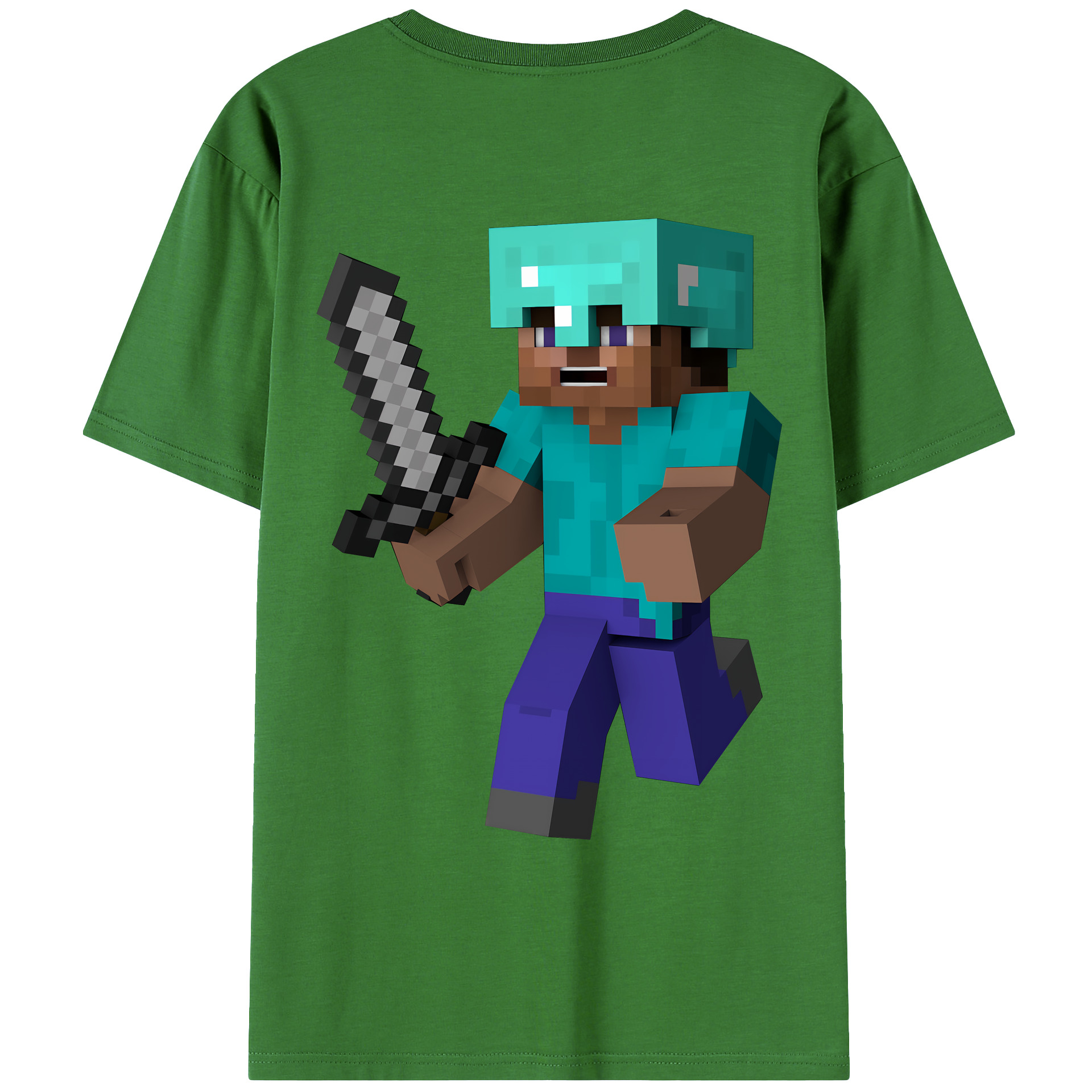 （画像用） マインクラフト ブロックの世界 Minecraft MC Block world レディース半袖Tシャツ(バックプリント)